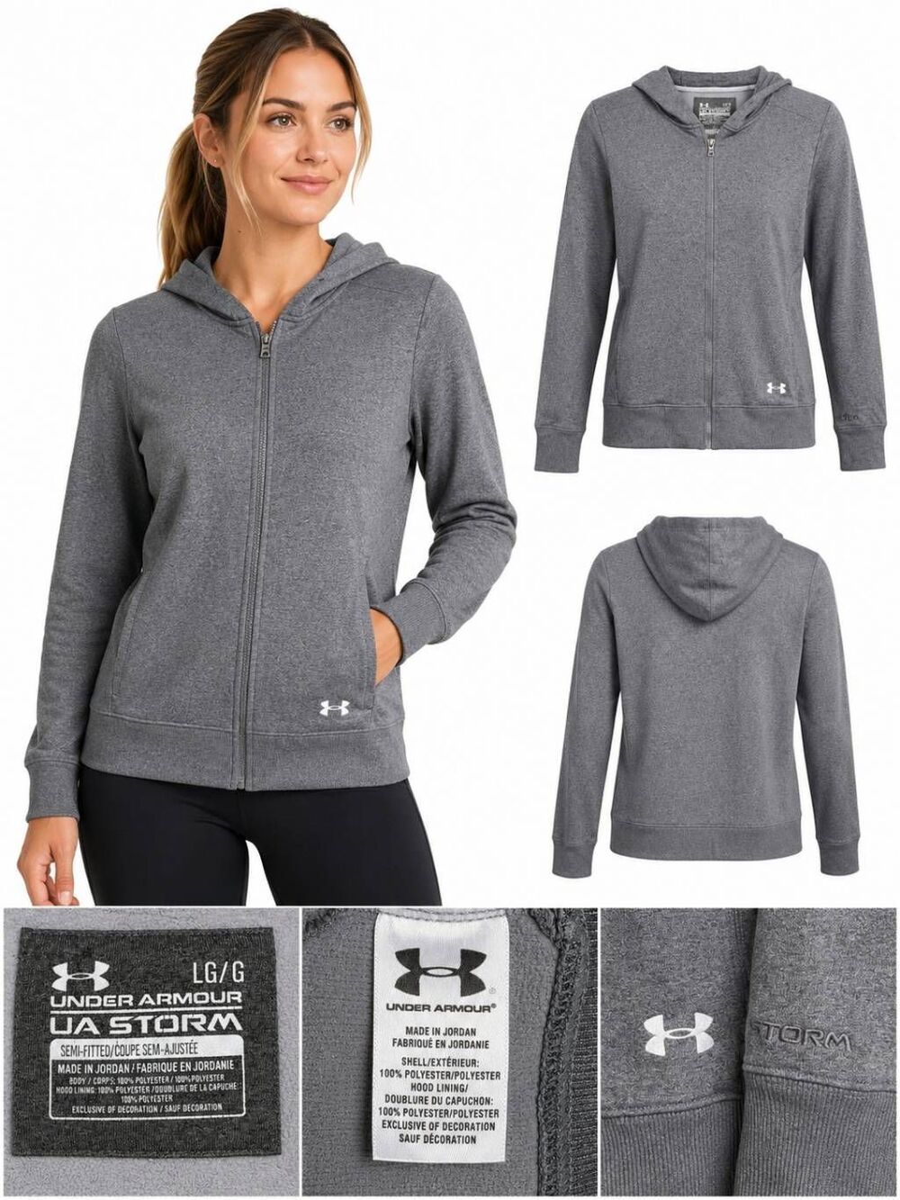 Under Armour L Women's UA Storm Gray Full Zip Hoodie